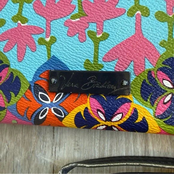 Vera Bradley Rio Stripe Colorful Floral Zip Wallet - Picture 4 of 6
